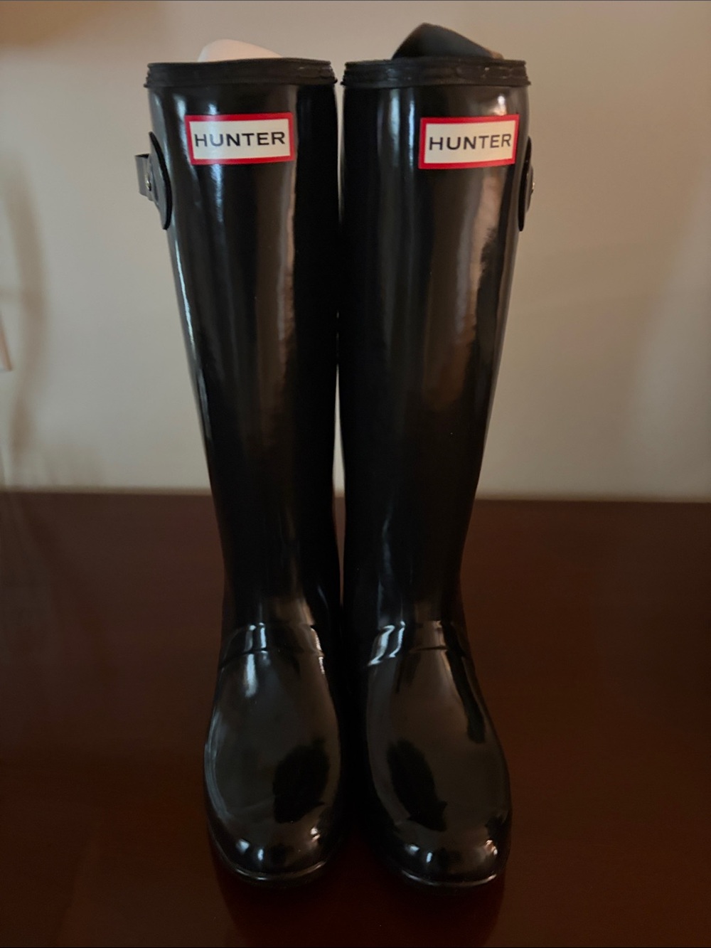 Hunter Women's Gloss Black Tall Rain Boots